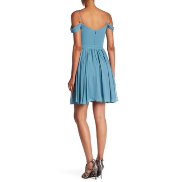 Vera Wang Off-the-Shoulder Charmeuse Dress - Picture 2 of 7